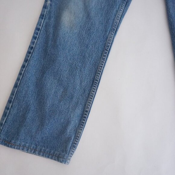 Vintage '90s Tommy Hilfiger Mid Wash Straight Leg Blue Denim Jeans Size 32 - Picture 5 of 16